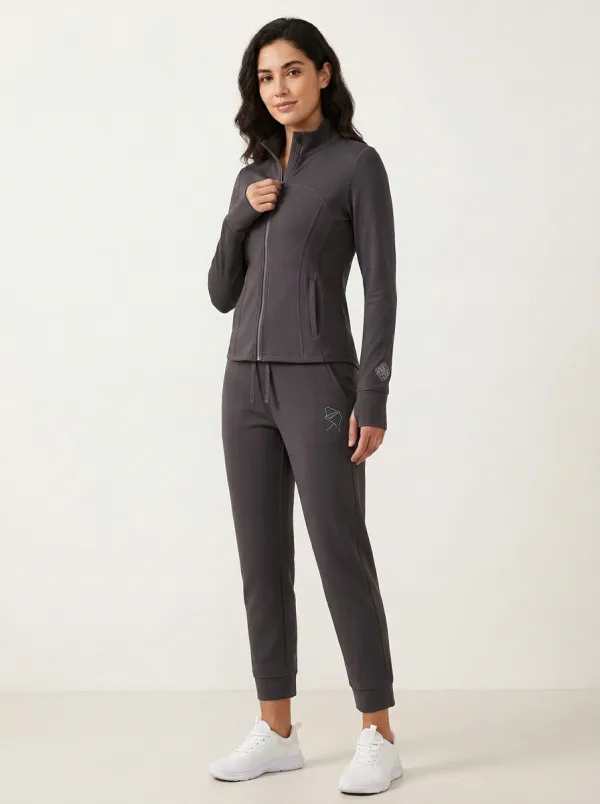 Women's Athletic Fitness Blue Minimalist Graphic Tracksuit