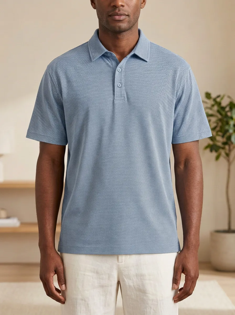 Refined Micro-Dot Men's Polo Shirt