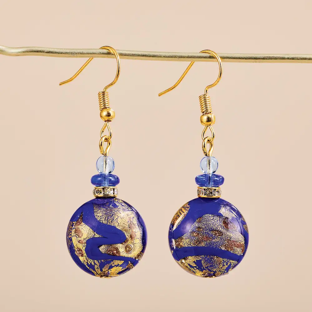 Minimal Gemstone Beaded Disc Drop Earrings