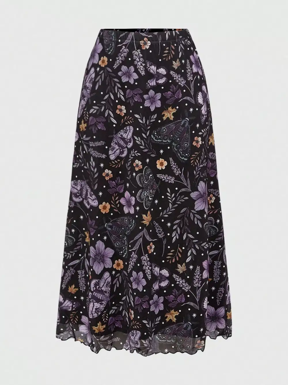 Print Flowy Midi Skirt