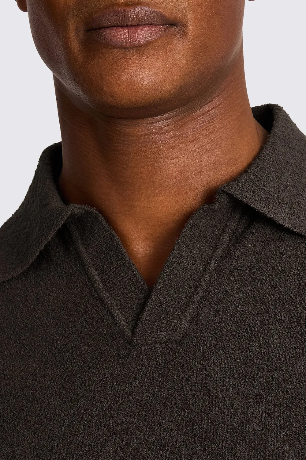 Men's White Cotton Loop-Knit Polo Shirt