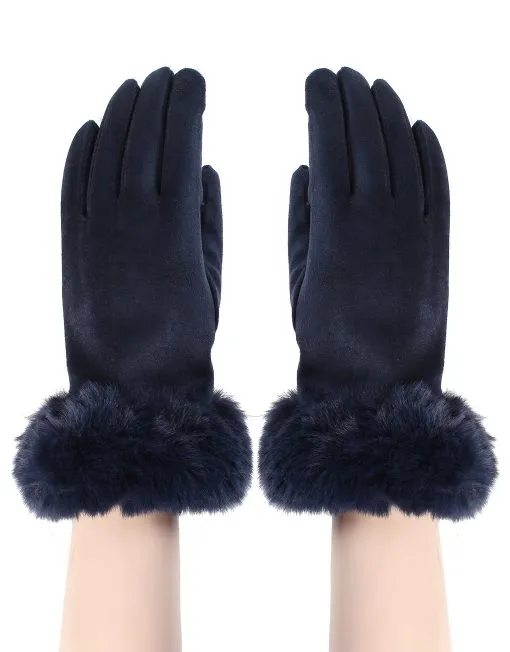 Classic Faux Fur Trim Gloves