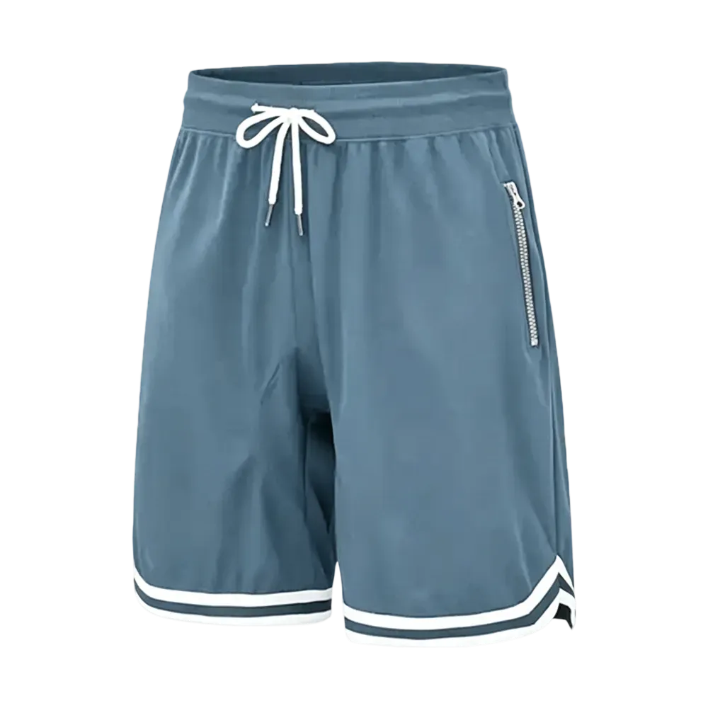 Men’s casual athletic shorts with zippered pockets