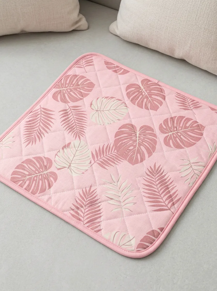 Portable Tropical Plant Lover Monstera Leaf Pattern Cooling Mat
