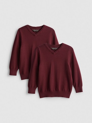 3-7yrs | 2pk Unisex Cotton Rich V-Neck School Jumpers detail 2