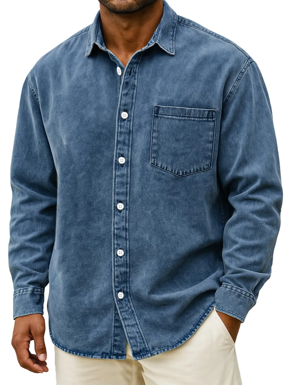 Tailored Long Sleeve Button Front Shirt