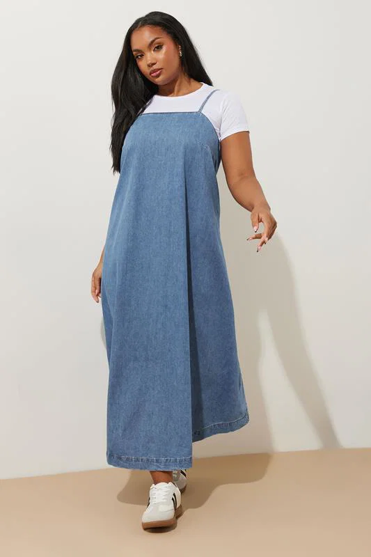 Blue Denim Midi Dress detail 2