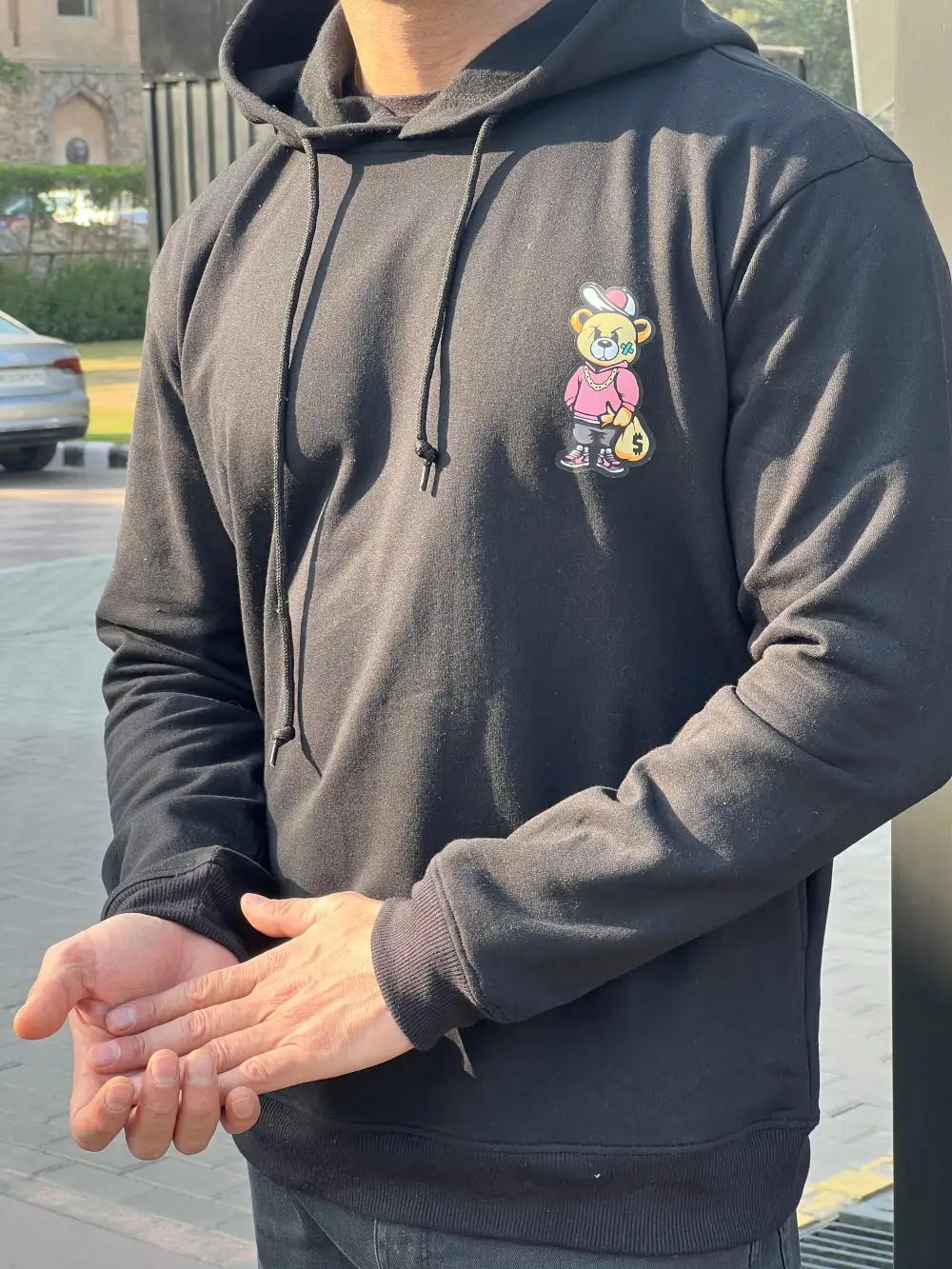 Black Casual Quarter-Zip Slim-Fit Shirt