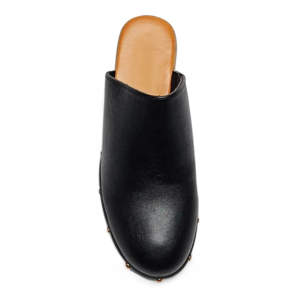 Lumber Wood-bottom Clog Heels