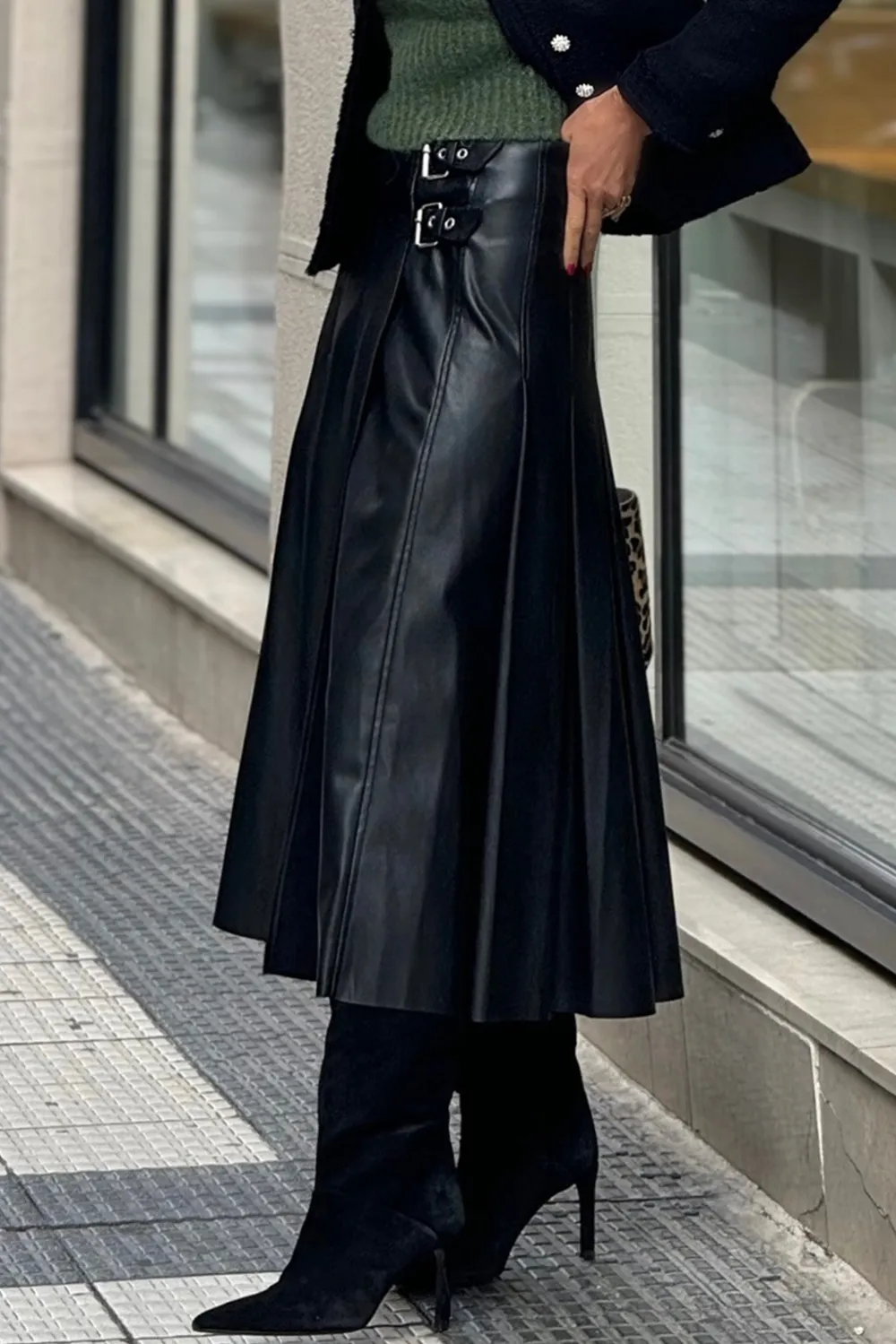 Graceful Flared Pleated Skirt