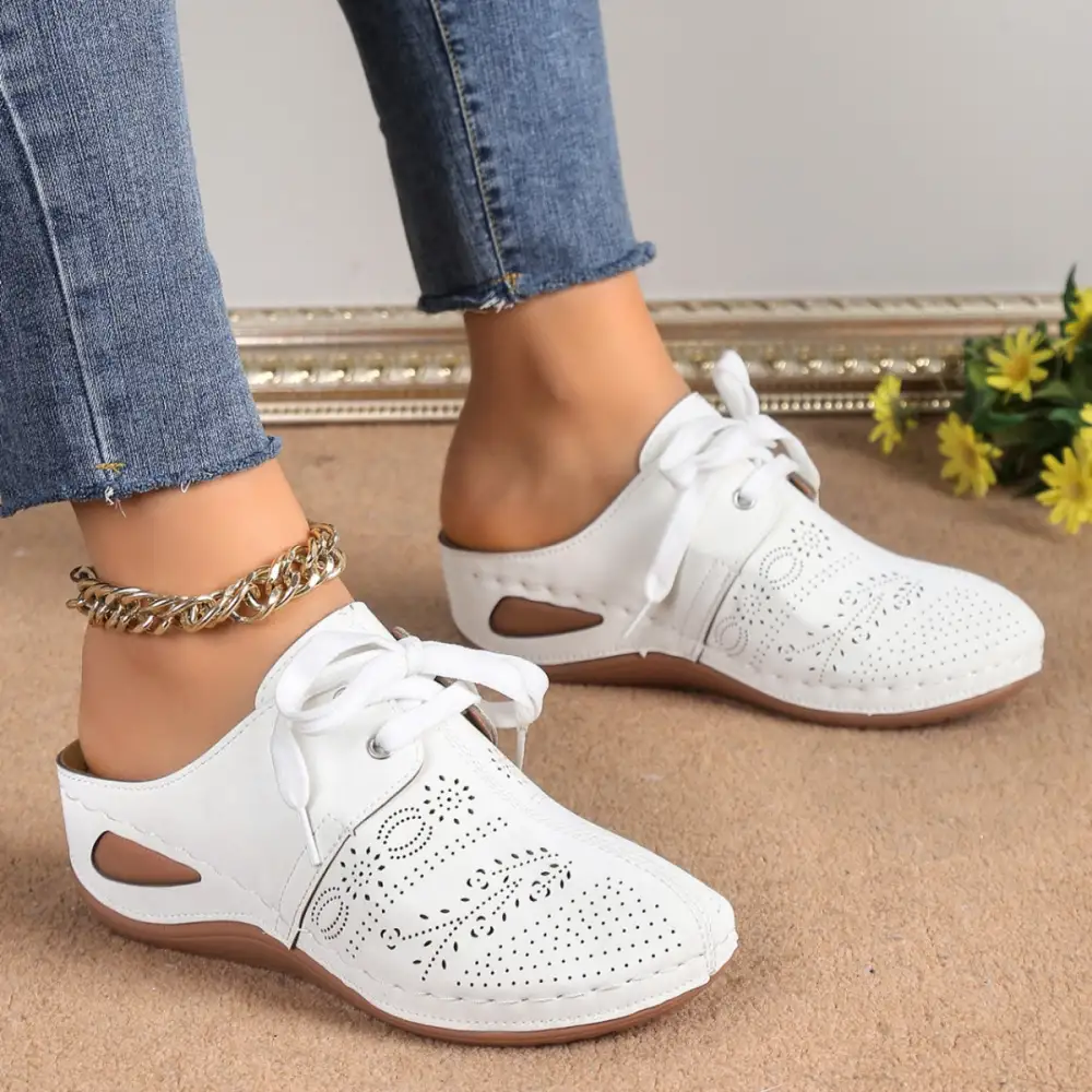 Lace Wedge Sandals