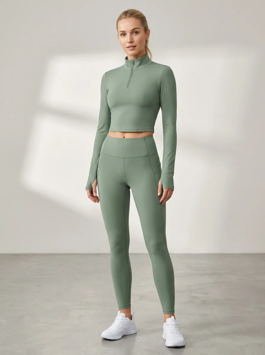 Women's Dynamic Fit Quarter Zip Leggings Set
