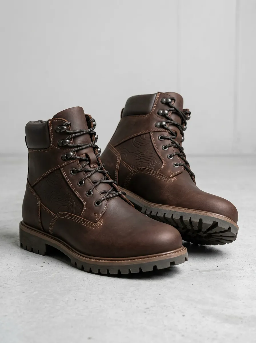 Unisex Everyday Outdoor Lover Topographic Map Print Work Boots