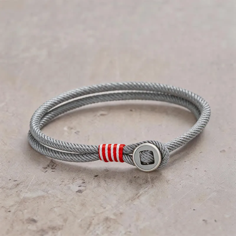 Sterling Silver Double Wrap Button Bracelet