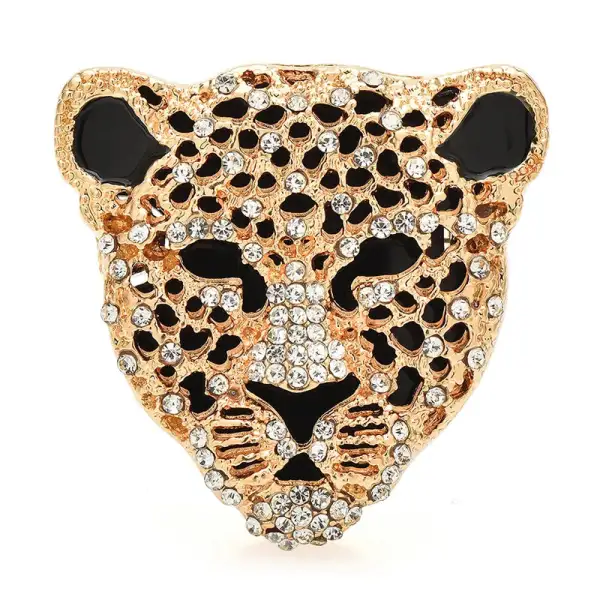 Shining Leopard Animal Brooch
