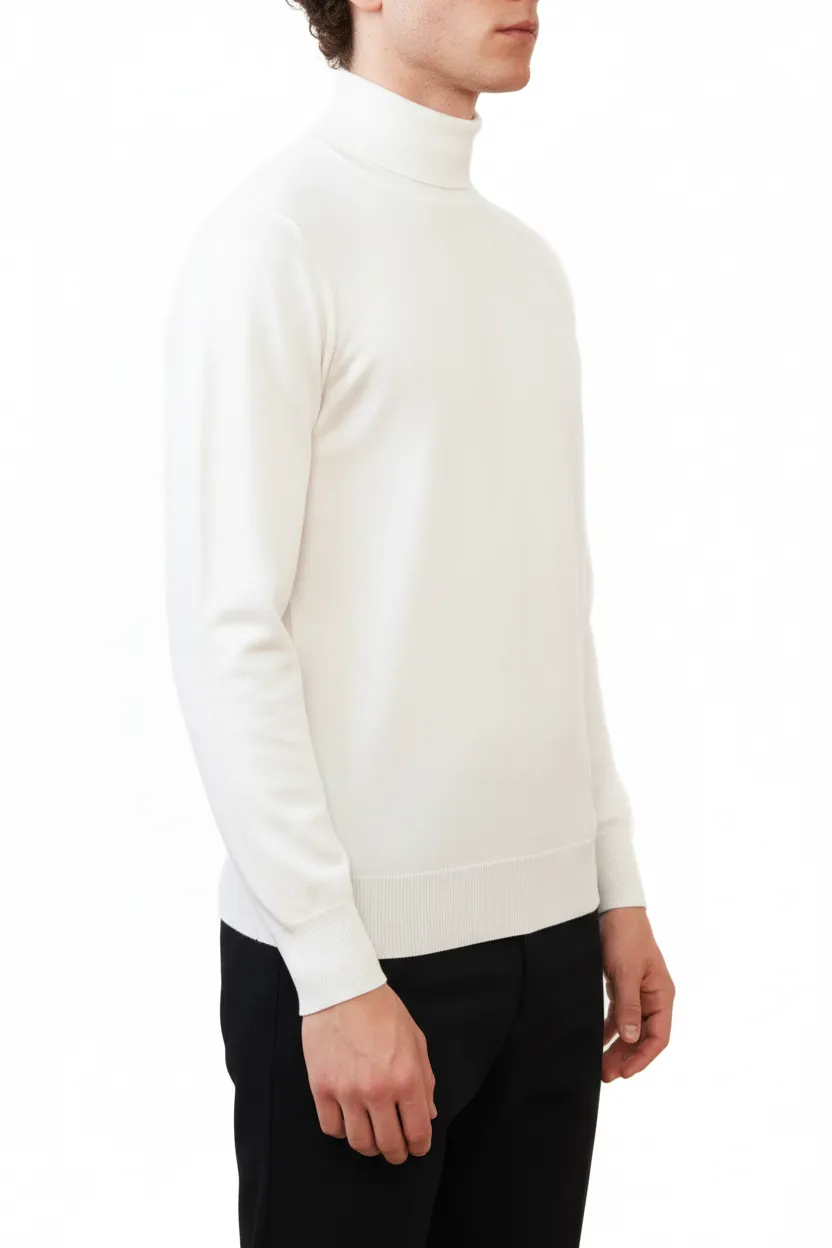 Classic Slim Fit Viscose Turtleneck Sweater