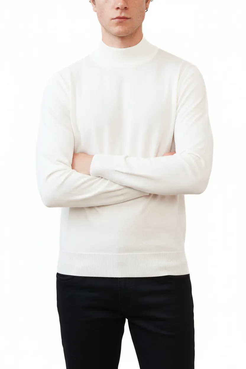 Classic Slim Fit Viscose Turtleneck Sweater