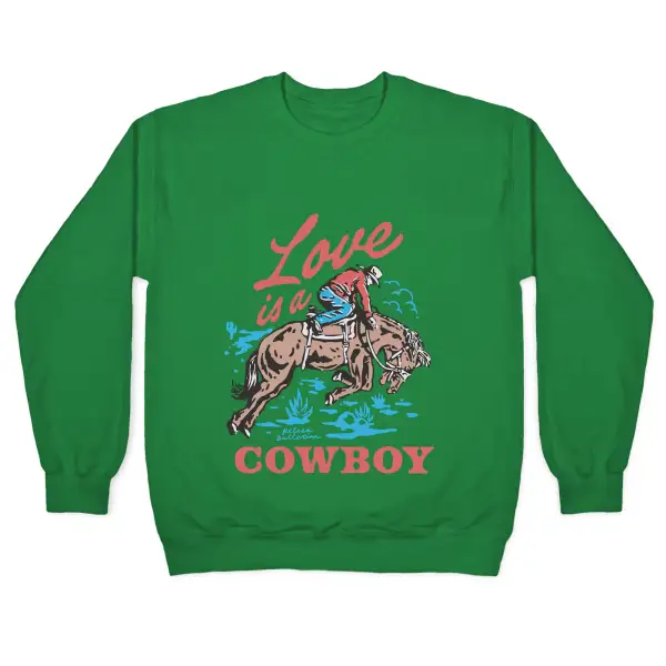 Cartoon Cowboy Crewneck Sweatshirt