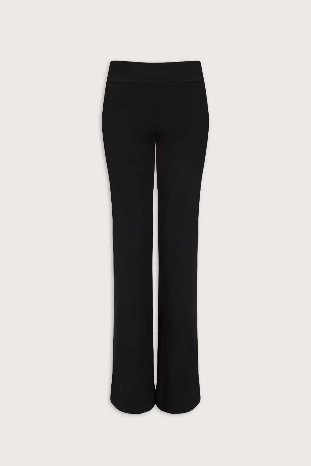 Fold Waist Flared Rib Trousers