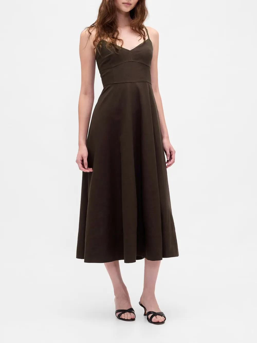 Adjustable Shoulder Strap Invisible Zipper Dress