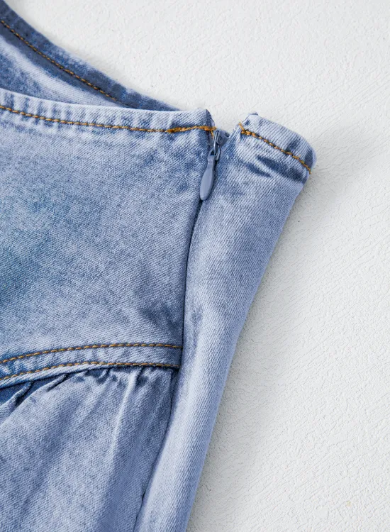 Everyday Ruffle Denim Mini Skirt