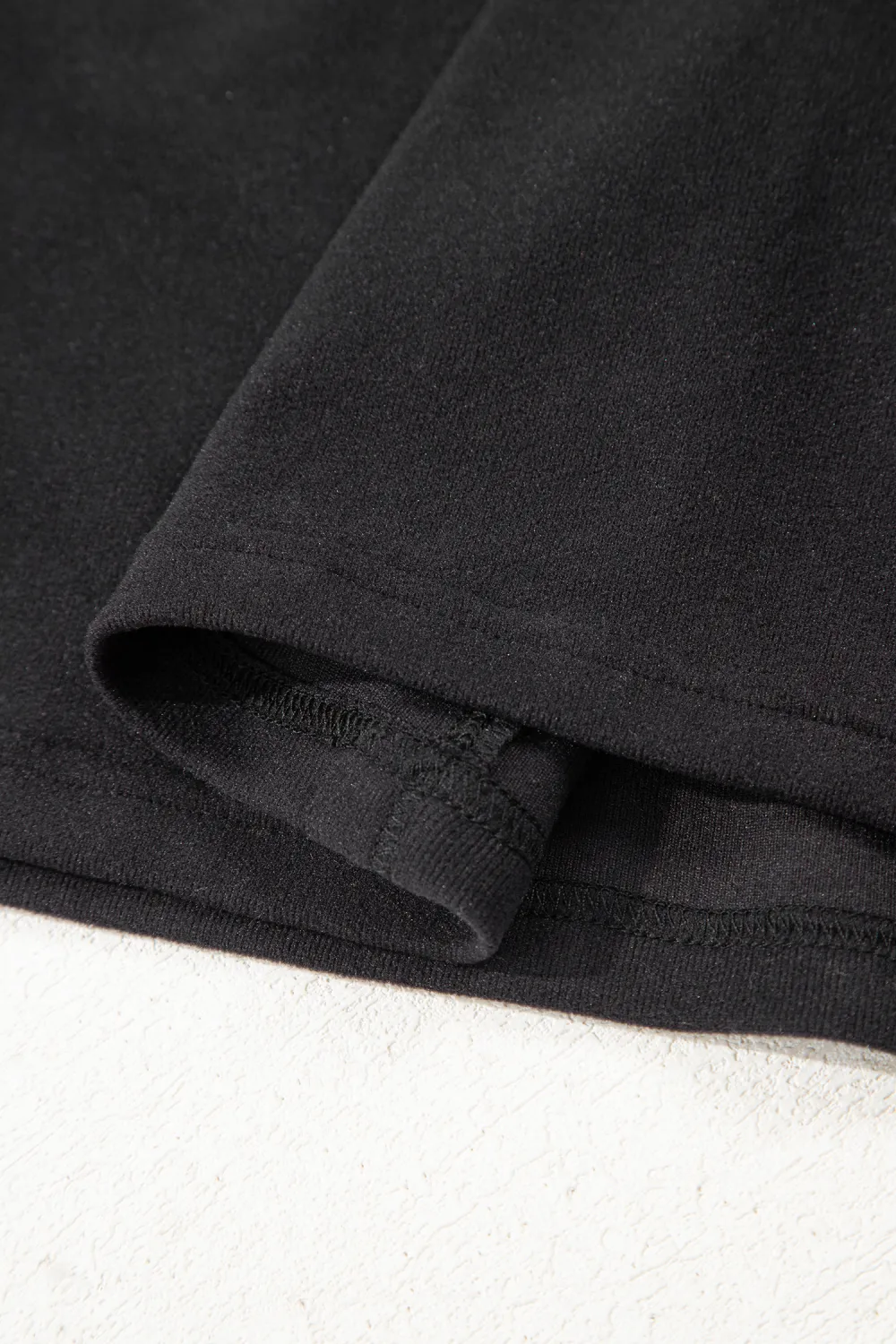 Black Bow Textured Patchwork Long Sleeve Tee