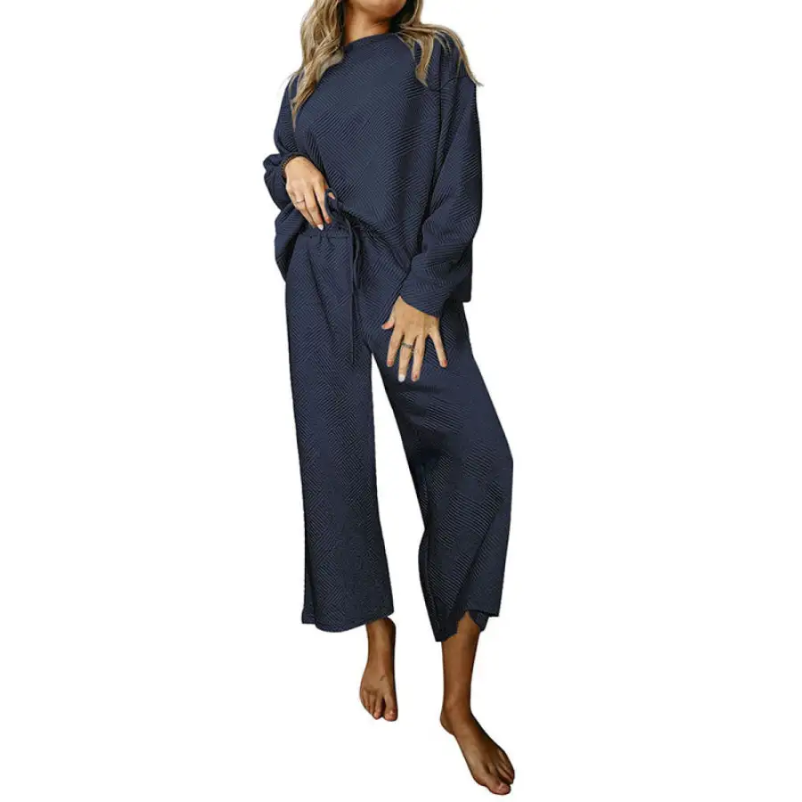 Dropped Shoulder Top and Pants Set