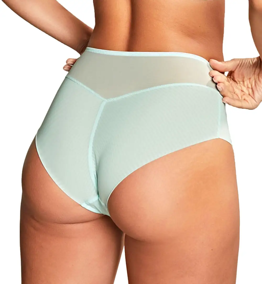 High-Waist Mesh Cotton Full-Coverage Brief Panty