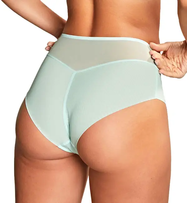 High-Waist Mesh Cotton Full-Coverage Brief Panty