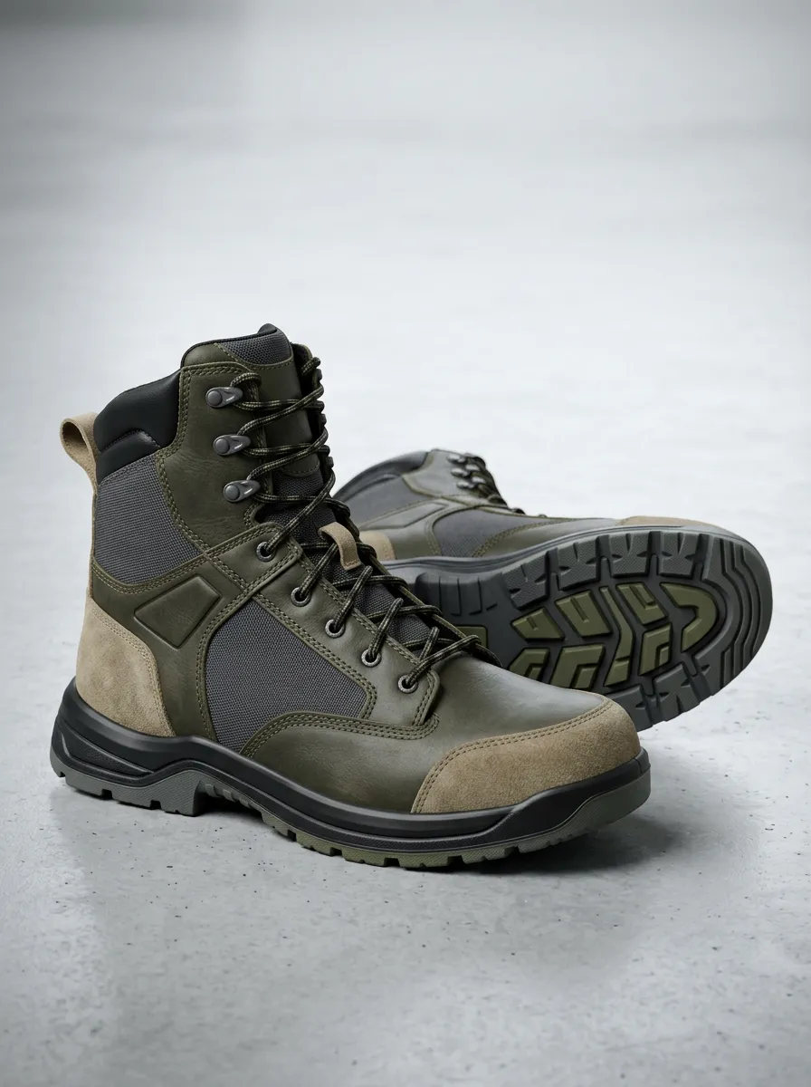 Tactical Leather Work Boots Path
