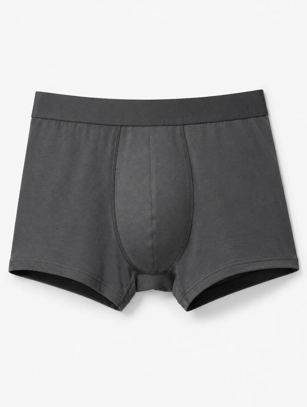 Men's Solid Charcoal Grey Basic Printed Boxer Briefs