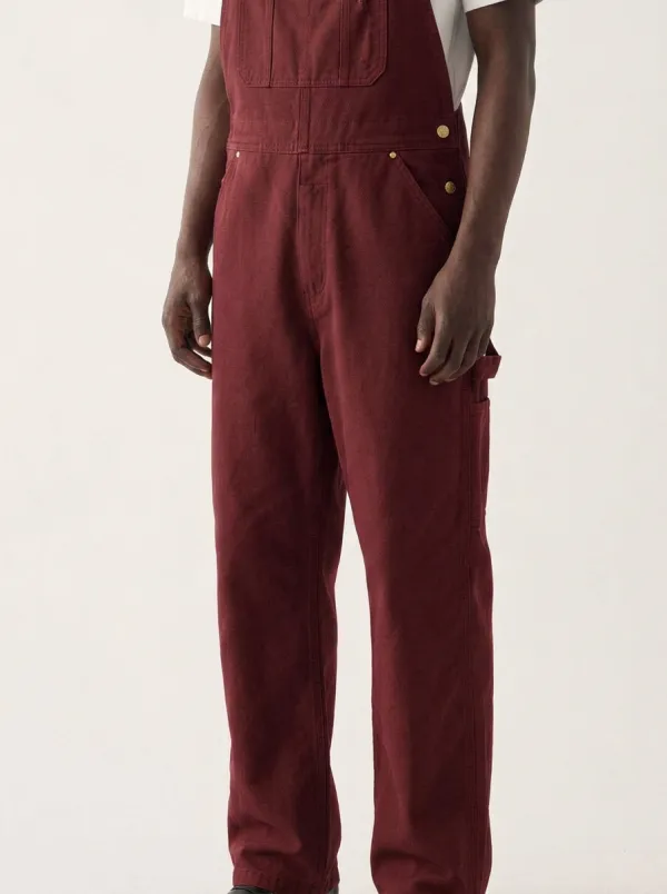 Men's Brown Canvas Utility Workwear Bib Overalls