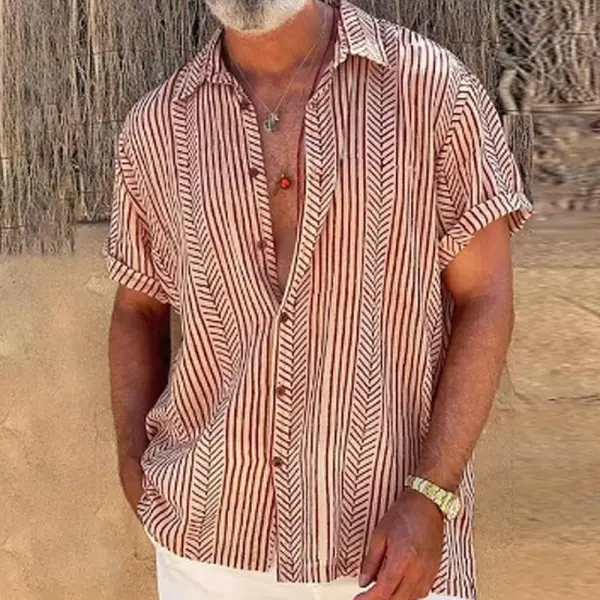 Easy Collar Striped Shirt