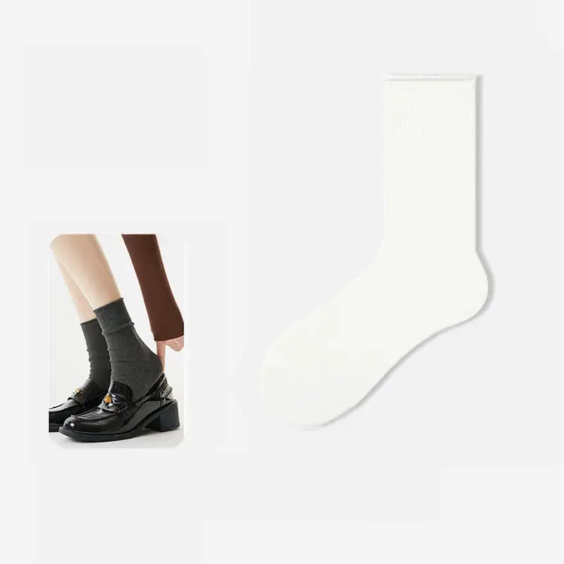 Classic Ribbed Cotton Slouch Crew Socks