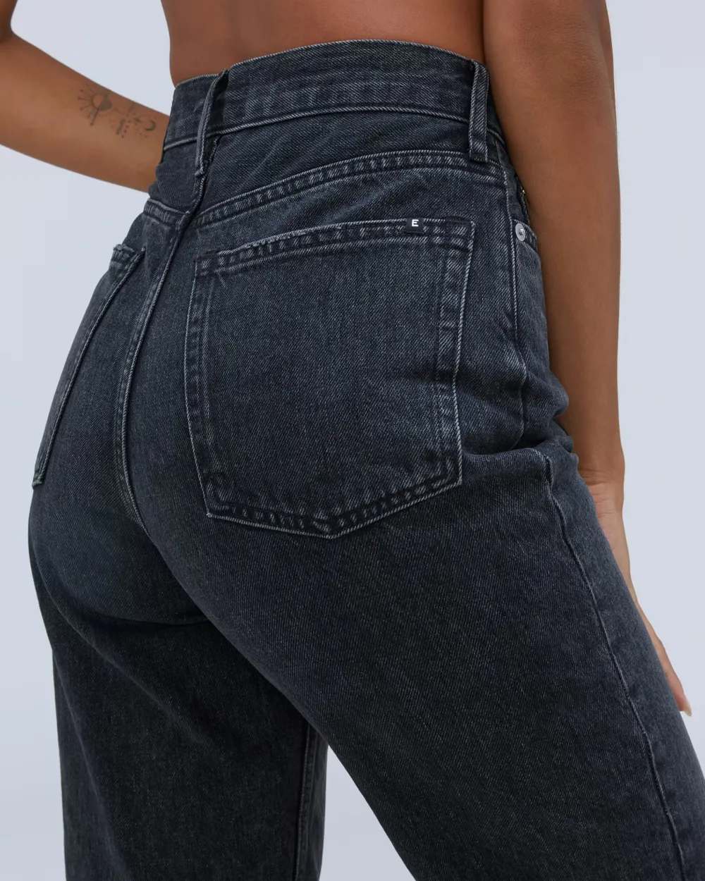 Washed High-Waisted Jeans