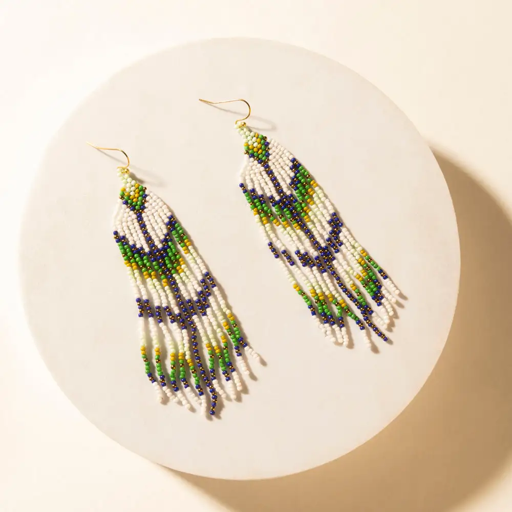 Artful Cactus Fringe Earrings