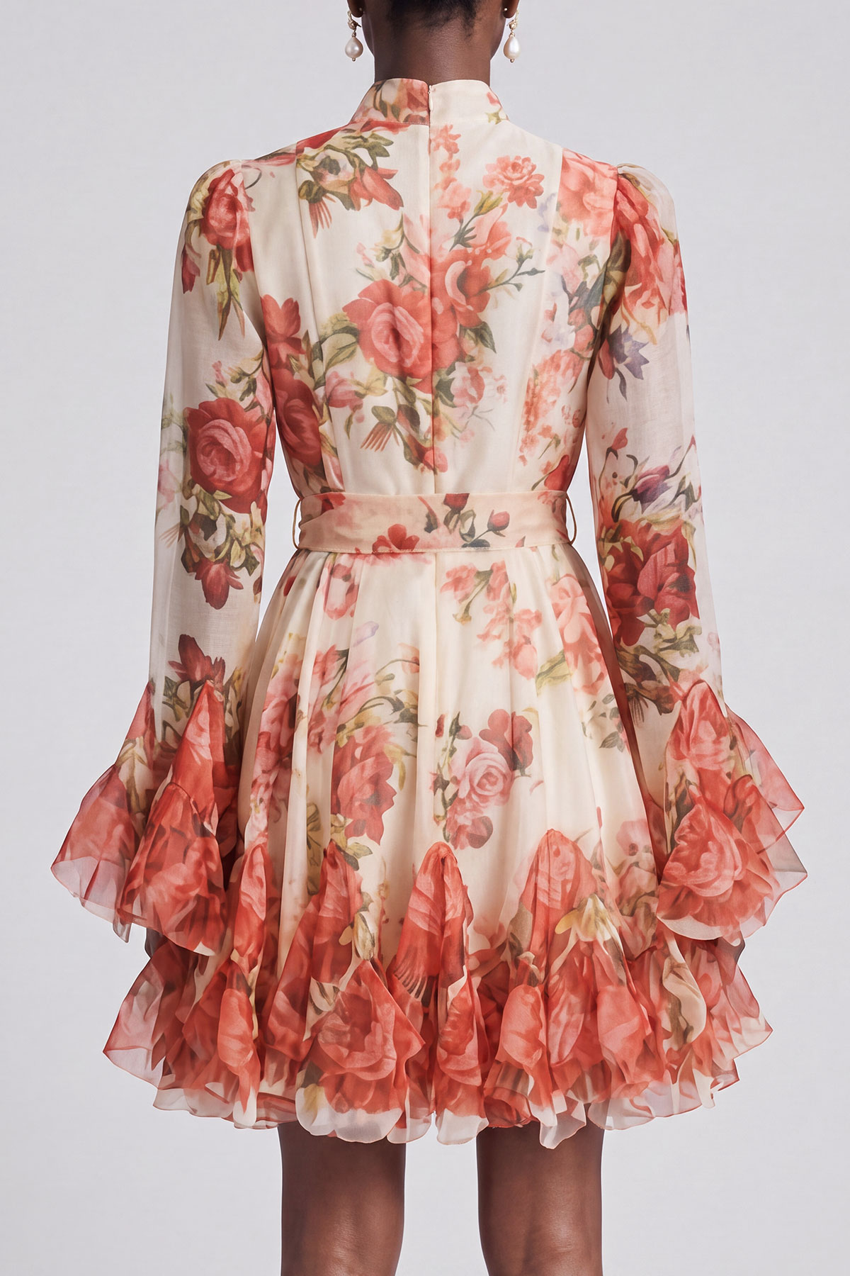 Modern Floral Midi Dress