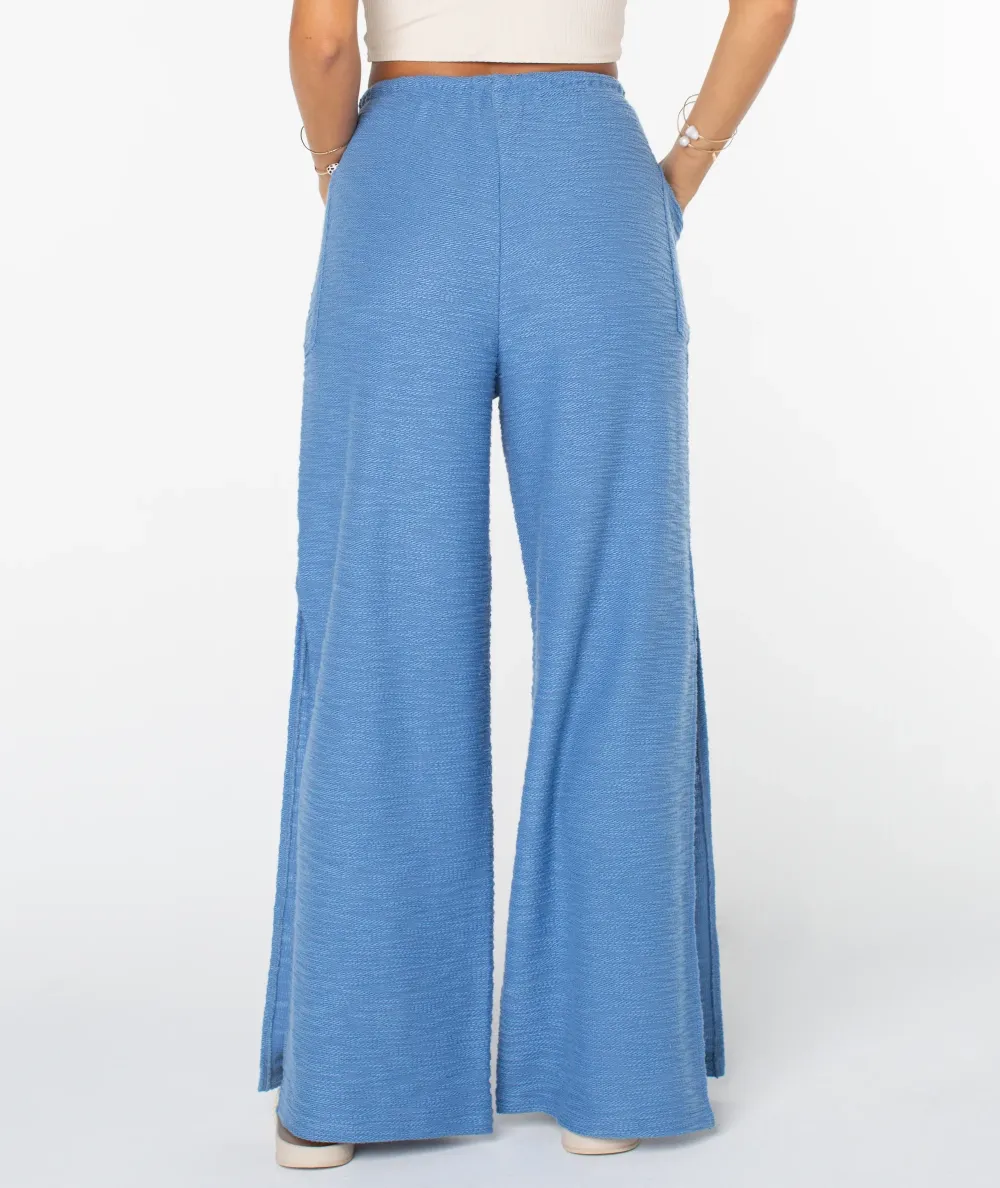 High-Waisted, Fine-Textured Women's Wide-Leg Pants