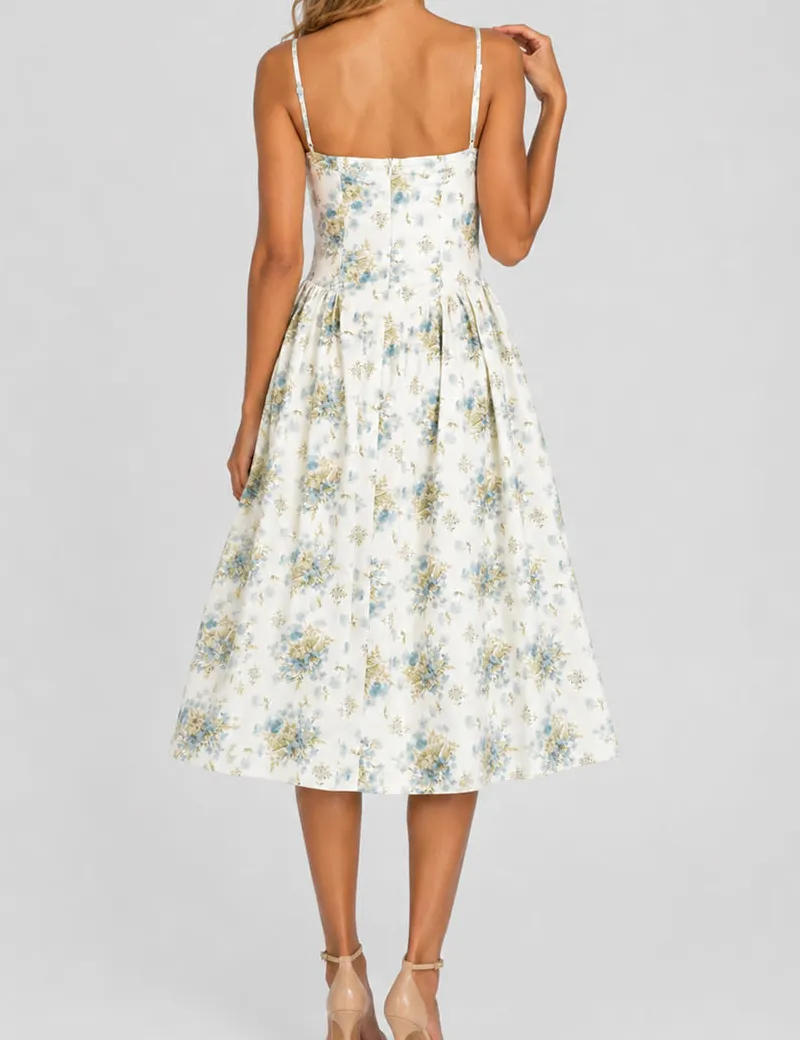 Corset Spaghetti Strap Midi Dress