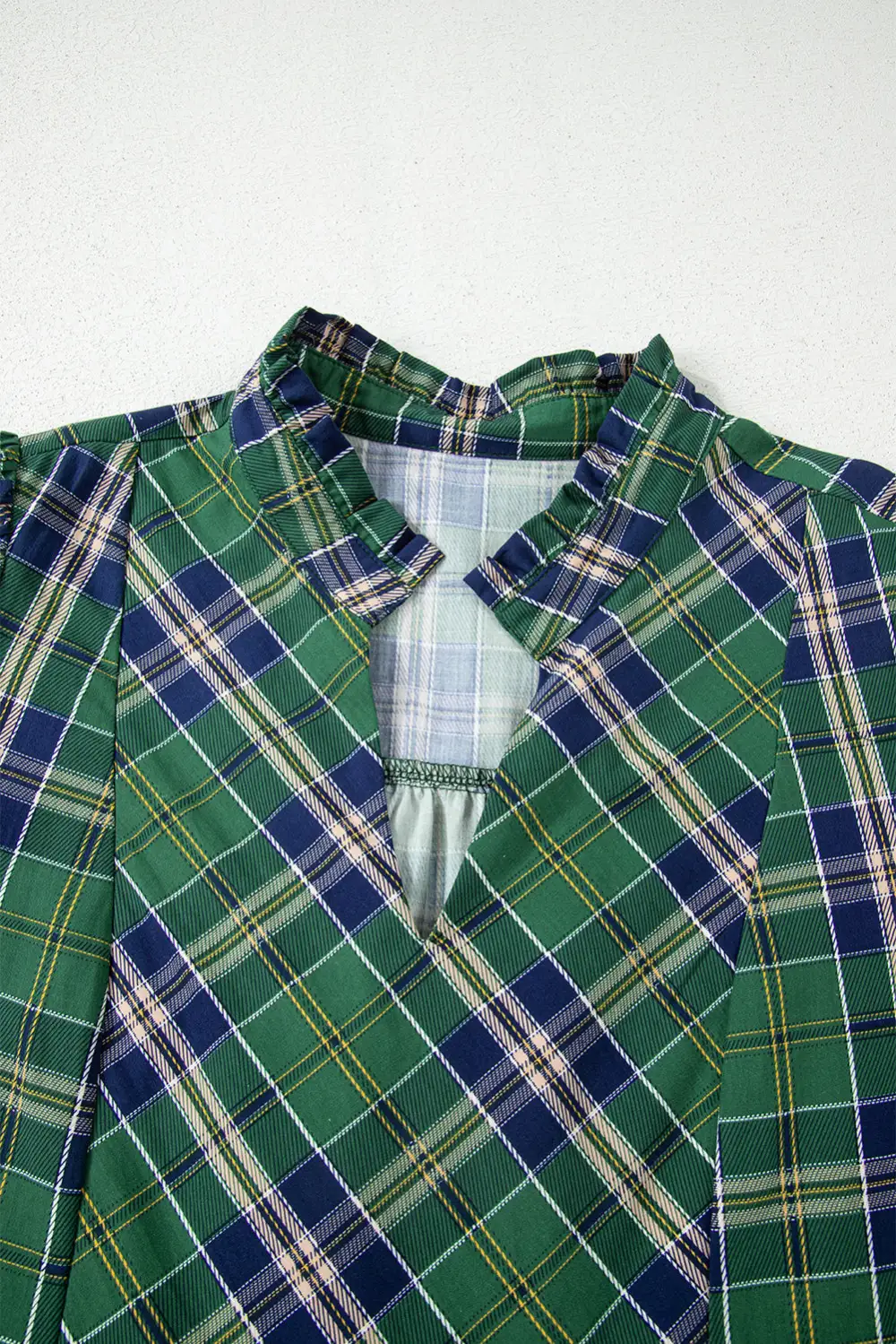 Relaxed Shape Plaid Printed Ruffle Mini Dress