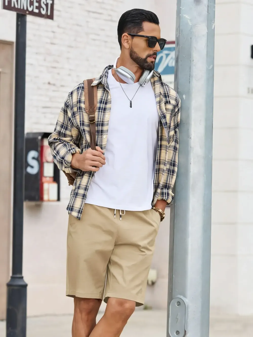 Men's pajama shorts, pure cotton casual shorts