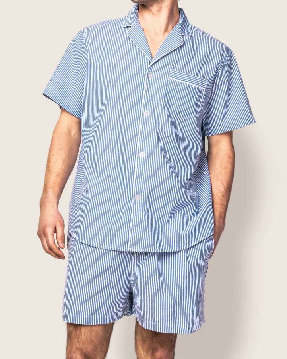 Stripe Twill Pajama Short Set