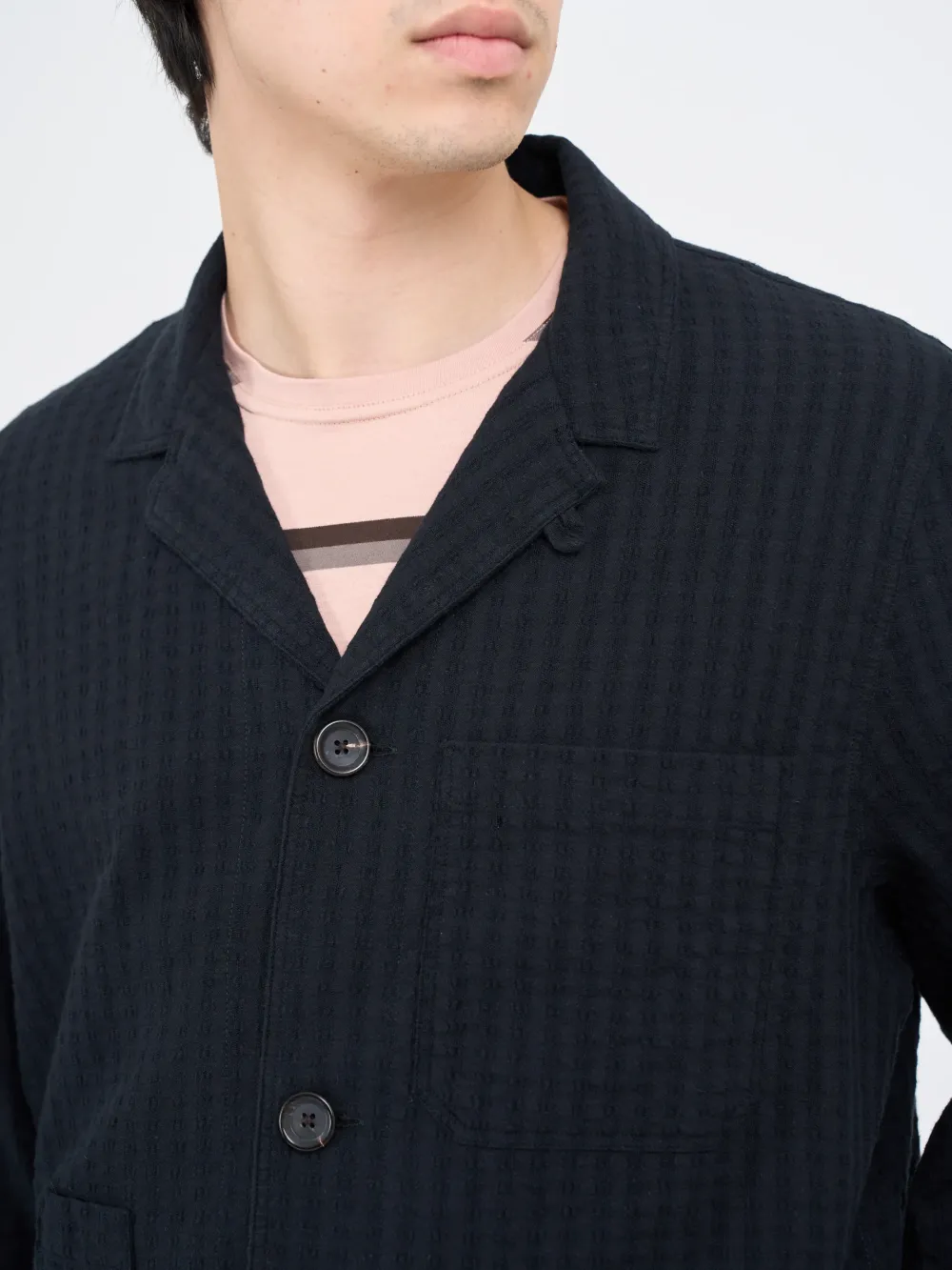 Black Long Sleeve Cotton Shirt Jacket