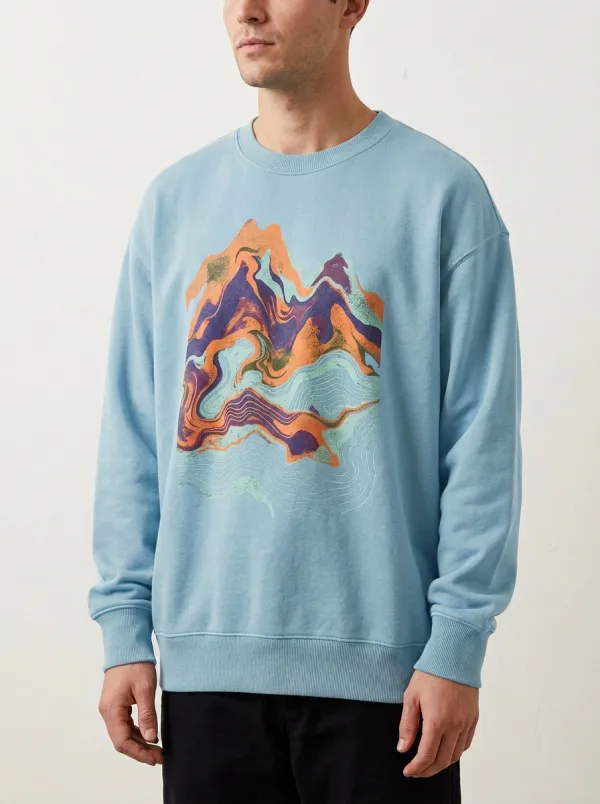 Men's Nature Lover Abstract Mountain Printed Sweatshirt