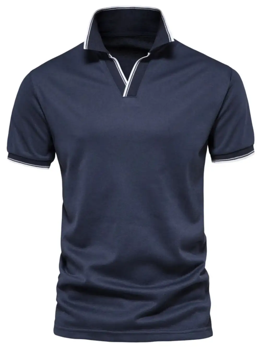 Everyday Contrast Detail Short Sleeve Collared Polo Shirt