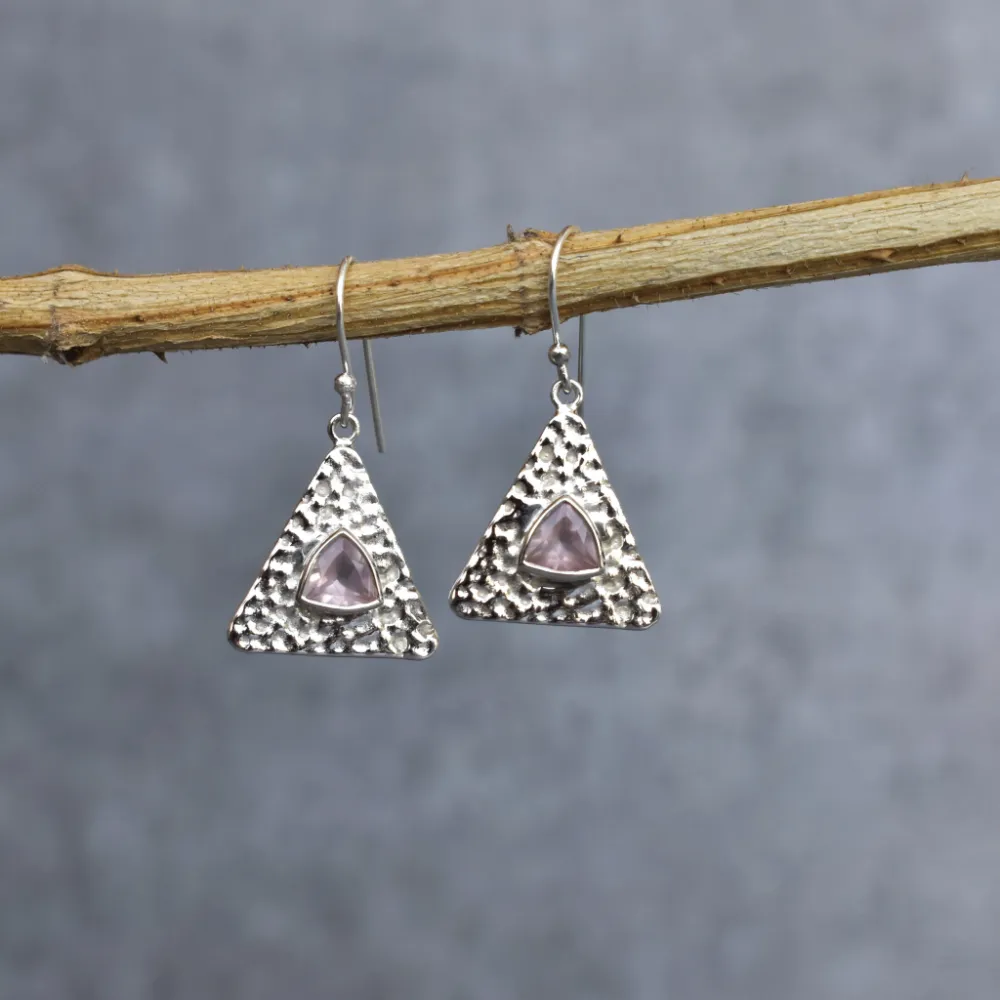 Pyramid Quartz Earrings