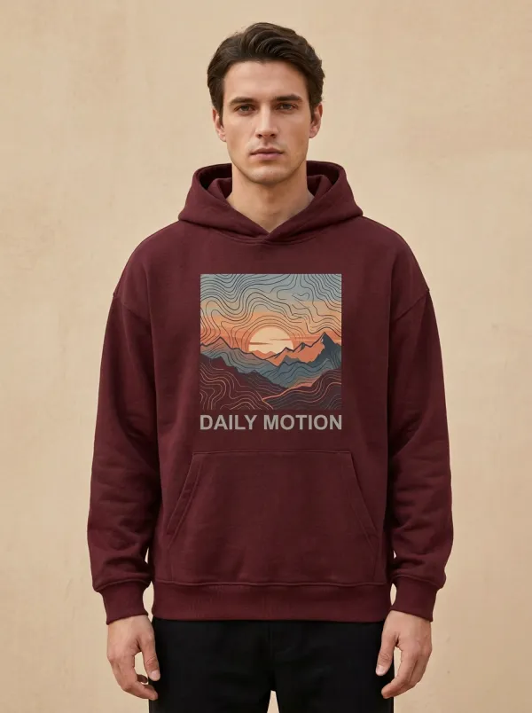 Unisex Mountain Daily Motion Artwork Hoodie