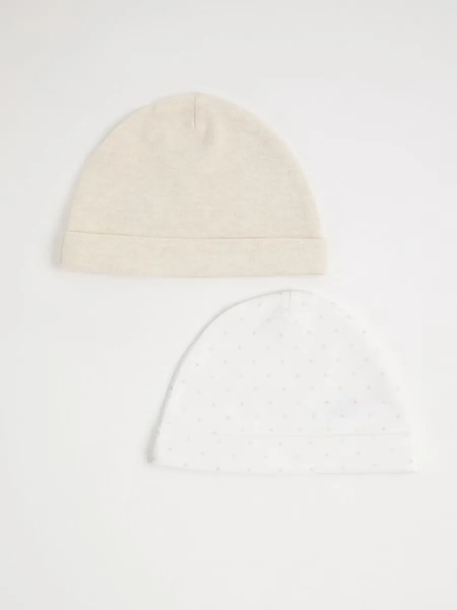 Neutral Newborn Baby Hats 2 Pack