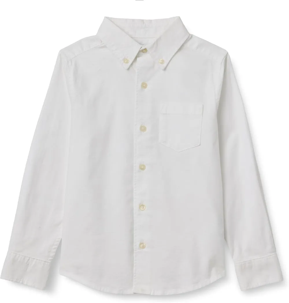 Amazon Essentials Boys' Long Sleeve Oxford Button Down Shirt, Regular Fit, Stretch Fabric