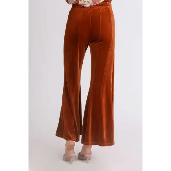 High Rise Elastic Waist Flare Pants